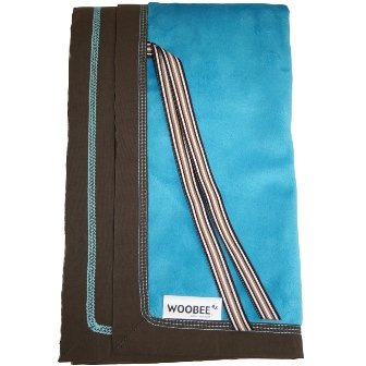 WooBee All Weather Baby Blanket - Brilliant Turquoise/chocolate