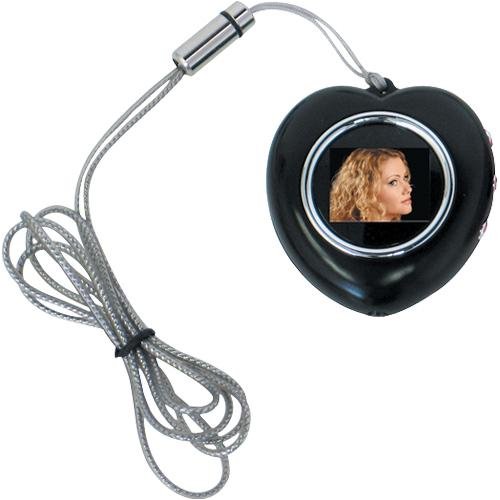 CTA Digital MI-HPNB Heart Shape Digital Photo Frame Necklace (Black)