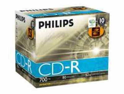 Projektoren: PHILIPS 10xCDR 700MB 80Min 52x Lightscribe Jewel Case