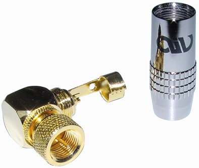 Elektronik und Foto: AIV Antennen F - Winkel Stecker - 8mm