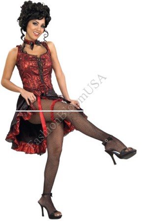 Sexy Saloon Girl Sexy Skirt Set Adult Costume Naughty Western Can Can Red Moulin Rouge Dancer Outfit