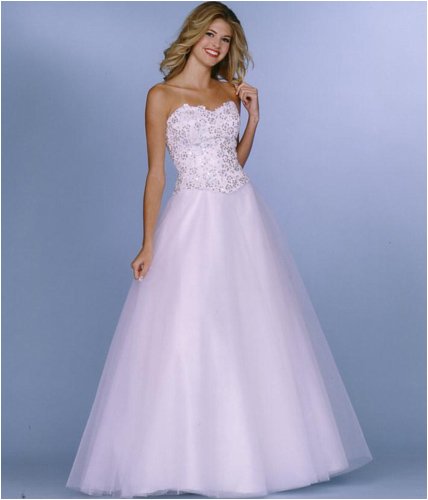 Sean 320 White Strapless Ballgown