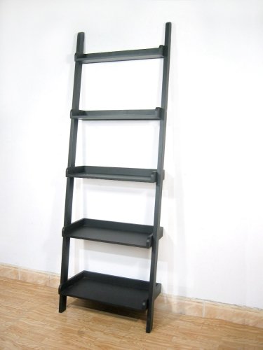International Concepts SH67-2660 5 Tier Leaning Shelf - Black 
