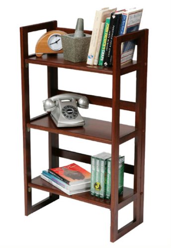 Small Folding Bookcase - tasteful and practical - (Walnut)