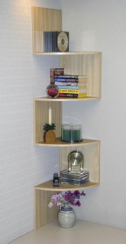 Modern and Stylish Corner Space Saver Bookcase - (Maple)