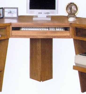 Rustic Oak Corner Office Desk 