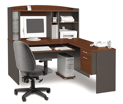 Decorative Cinnamon and Slate L Work Station 
