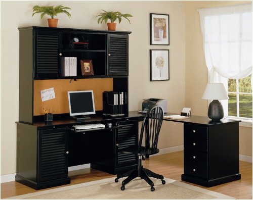4 Piece Workstation In Black Finish 
