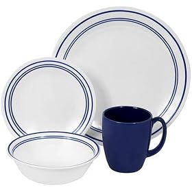 Corelle Livingware 16-Piece Set, Service for 4, Classic Cafe Blue by Corelle