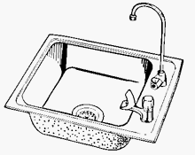 Single Bowl Classroom Sink w/ Faucet (Handle on Right), Bubbler, & Strainer (22" x 17") - DRKR2217RC
