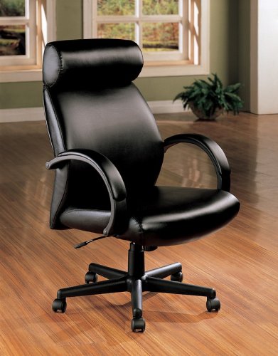 Contemporary High Back Black Executive Office Chair with Gas Lift