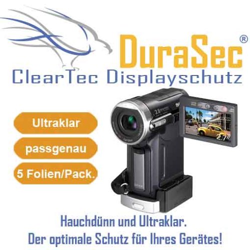 Zubeh&ouml;r: 5 x DuraSec ClearTec Displayschutzfolie f�r JVC GR-D270EX