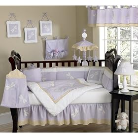 Purple Dragonfly Dreams Designer Crib baby 9 piece bedding Set Purple Dragonfly Dreams Designer Crib baby 9 piece bedding Set