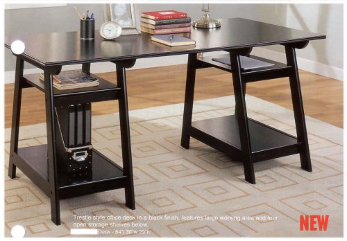 TRESTLE STYLE OFFICE DESK IN BLACK FINISH