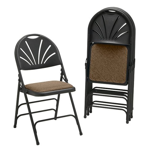 3000 Series Comfort Back Folding Chairs - Black (Set of 4)