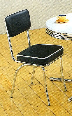 Set of 2 Retro Nostalgic Style Black Finish Dining Chairs