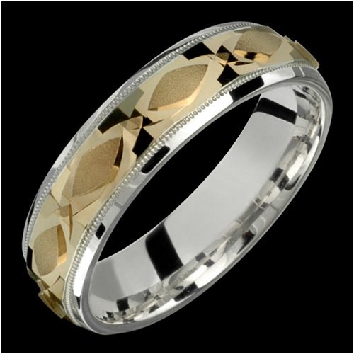 Isla - Elegant Two Tone Comfort Fit Wedding Band for Him & Her! Custom Made! Choose your Size.