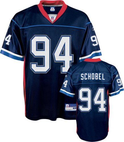 Aaron Schobel Buffalo Bills Navy NFL Replica Jersey