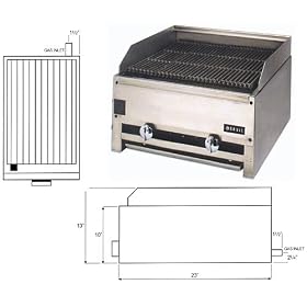 22 Radiant Natural Gas Char Broiler by Broilers