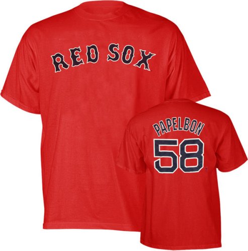Jonathan Papelbon Boston Red Sox Red Name and Number T-Shirt