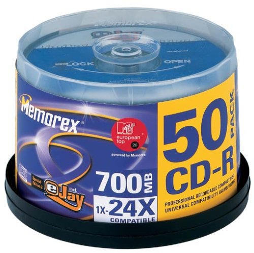 MP3 Player: Memorex CD-Rohlinge CD-R 700MB (max. 24x) 50er Spindel (inkl. eJay Software Volume 2)