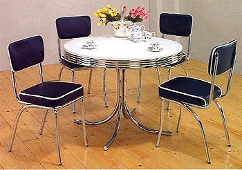 50's Retro Nostalgic Style Chrome Plated Round Dining Table
