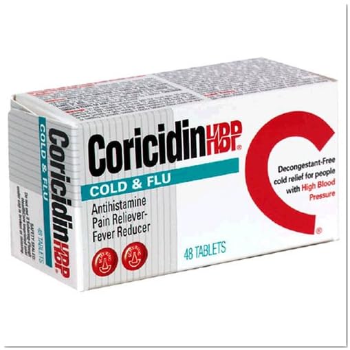 Coricidin HBP Cold & Flu Tablets for People with High Blood Pressure 48 ea (Pack of 2) 