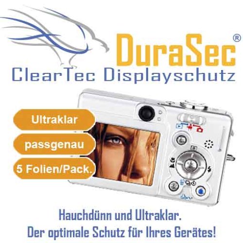Zubeh&ouml;r: 5 x DuraSec ClearTec Displayschutzfolie f�r Panasonic Lumix DMC LC5