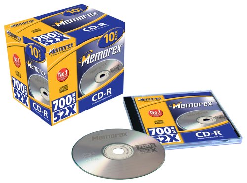 MP3 Player: Memorex 52x CD-R 700MB 10er-Pack Rohlinge Jewel Case