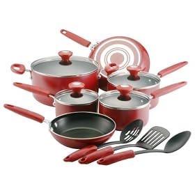 Silverstone Culinary Colors 13 Piece Cookware Set, Red by Silver Stone