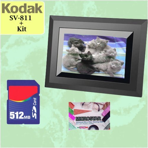 Kodak Easyshare SV-811 8-inch Digital Picture Frame + 512MB Accessory Kit