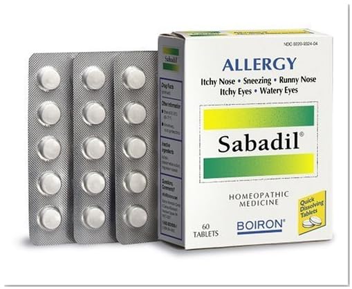 Boiron Homeopathic Medicine Sabadil Tablets For Hay Fever And Allergies (60 tab) 