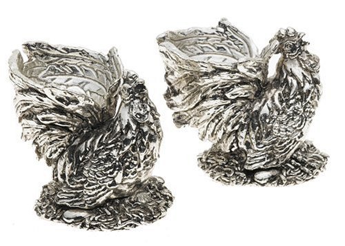 Arthur Court Rooster Egg Cups, Set of 2