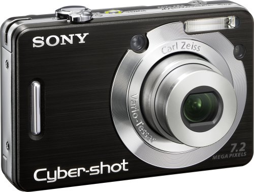 Sony Cybershot DSCW55 7.2MP Digital Camera with 3x Optical Zoom (Black) 