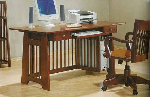 Mission Style Computer Desk With Matching Chair