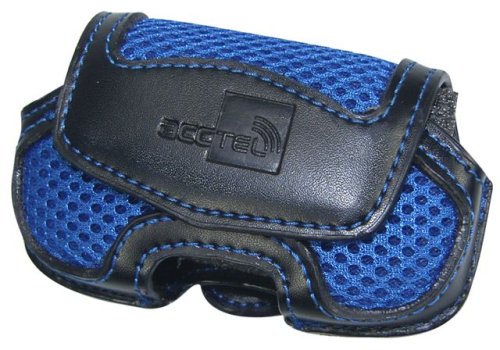Elektronik Und Foto: Acctel Leder-Handytasche Blue Line blau/schwarz Size S