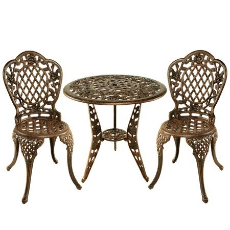 Oakland Living Tea Rose 3 Piece Set Cast Aluminum Antique Bronze