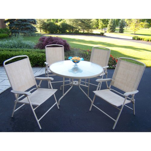 - Beige Troy 5-pc. Sling Dining Set