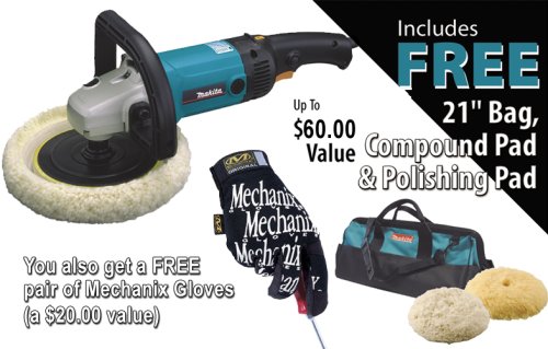 Makita 9227CX3 10 Amp 7-Inch Electronic Sander/Polisher Kit 