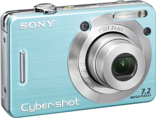Sony Cybershot DSCW55 7.2MP Digital Camera with 3x Optical Zoom (Blue) 