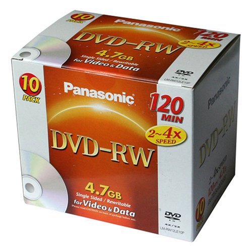 Zubeh&ouml;r: 10 PANASONIC DVD-RW 4x Rohlinge 4.7GB/120min