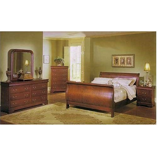 Louis Phillipe 6 Pc. Bedroom Set in Cherry By Coaster Furniture