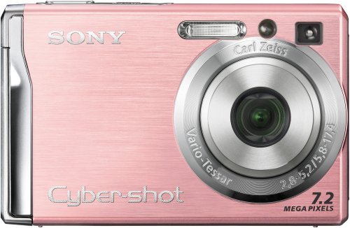 Sony Cybershot DSCW80 7.2MP Digital Camera with 3x Optical Zoom and Super Steady Shot (Pink)