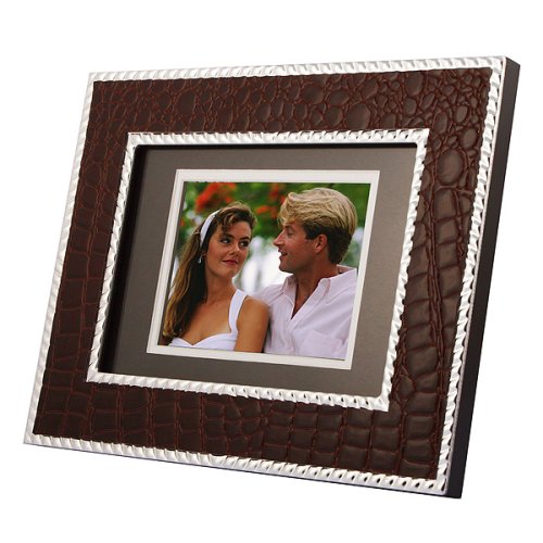 TAO 5.6-Inch 128MB Double-Matted Digital Frame (Brown Leather) 