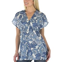 Mossimo® Black: Sleeveless Floral Smocked Top - Blue
