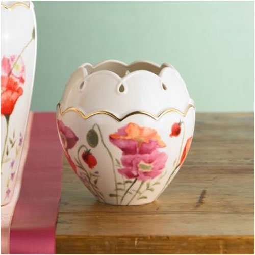 Lenox 782792 Poppies on Pink Rose Bowl Vase