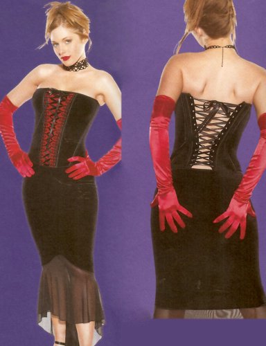 SeXy Strapless Velvet Corset and Skirt Set Small