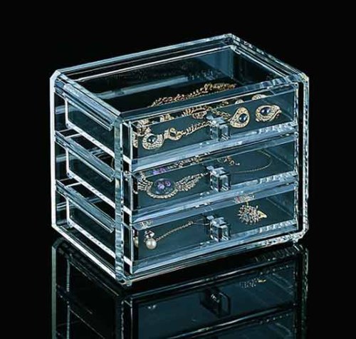 3 Drawer Acrylic Jewelry Box by US Acrylic 