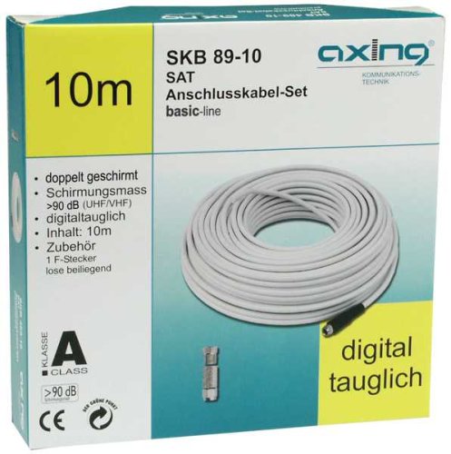 Festnetztelefone: F-Anschluss-Set, f�r SAT-Empfangstechnik, 10 Meter Kabell�nge