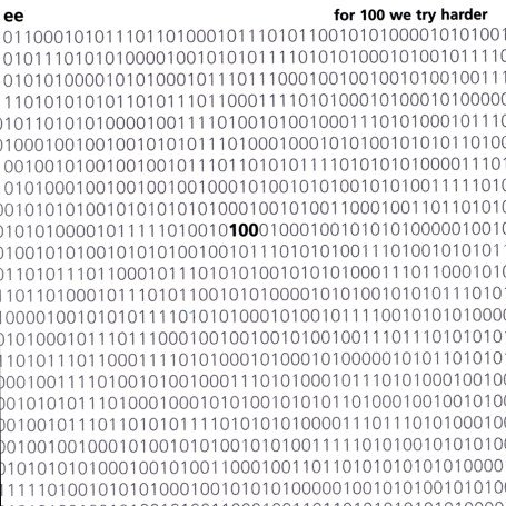 For 100 We Try Harder